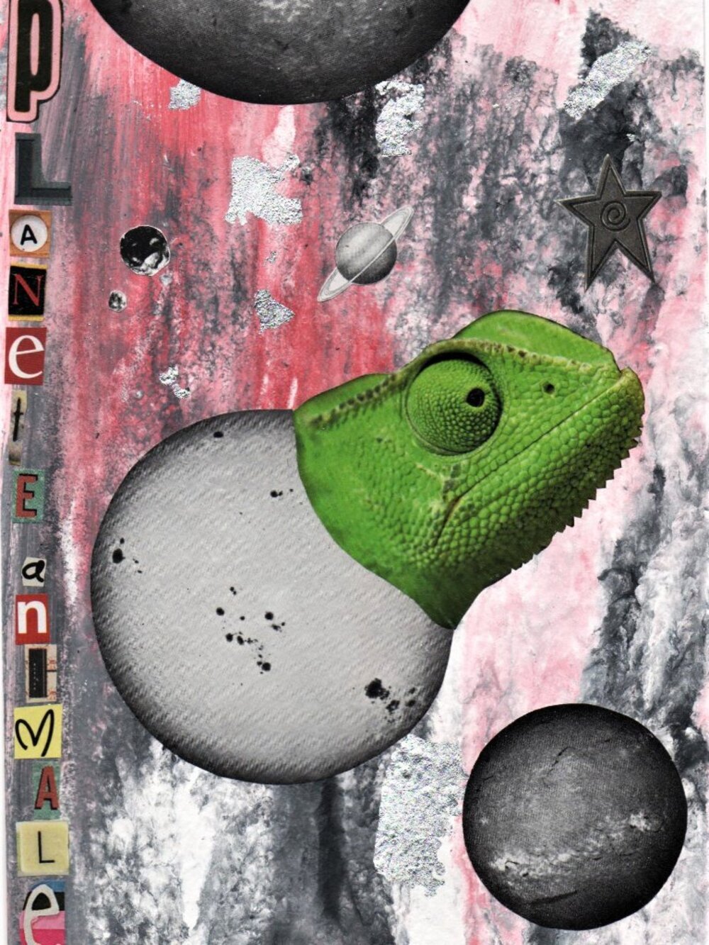 Three original & unique collages on some 5 X 7 cardboards